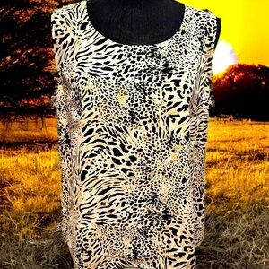 FREE with 2+Bundle Notations Women’s Sleeveless Blouse Animal Silky Smooth Tiger